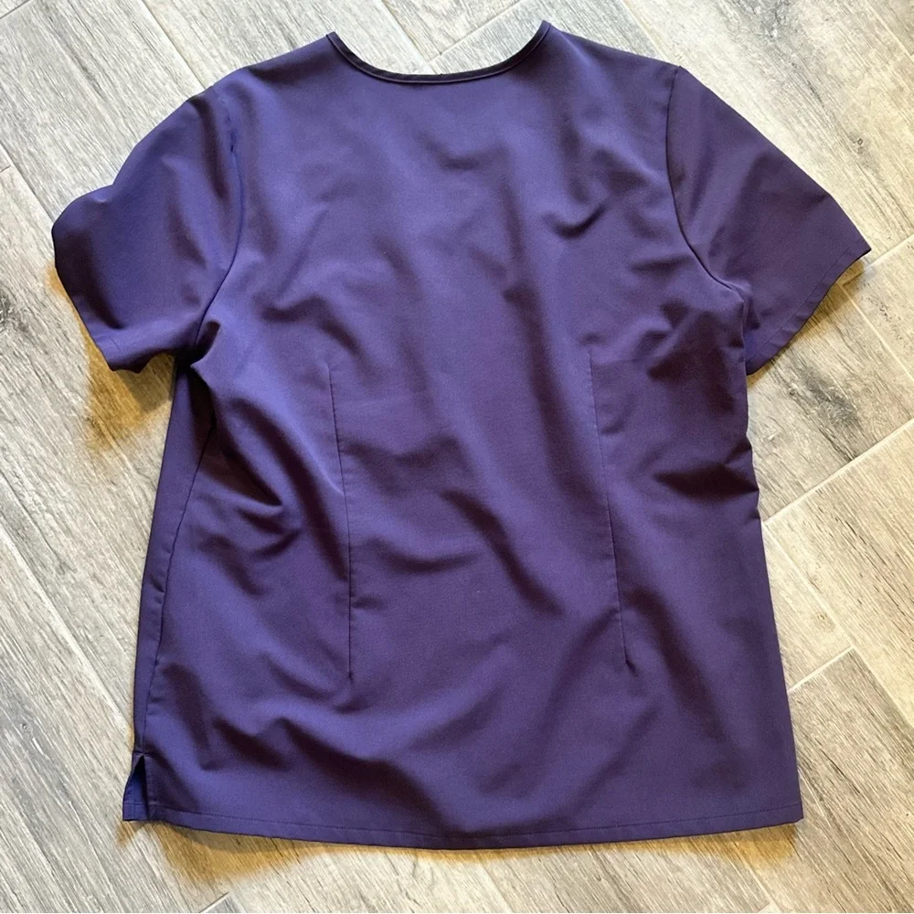 FIGS Purple V-Neck Scrub Top and Drawstring Pants Set